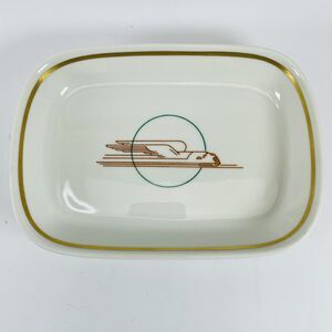 Vtg Union Pacific Railroad UPRR Winged Streamliner China Small Square Platter